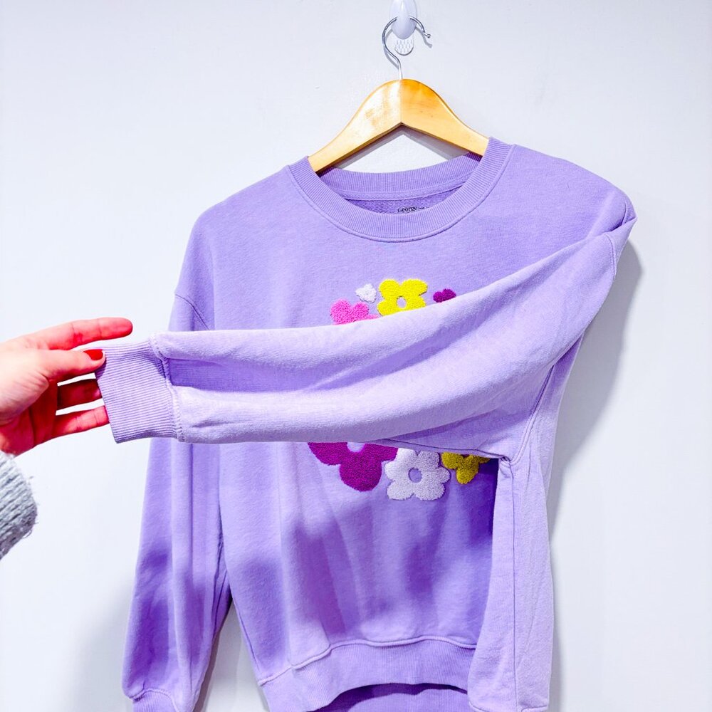 GEORGE Purple floral sweatshirt |‎ Playful casual | Large - Picture 7 of 9